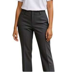 HILARY RADLEY High Waisted Straight Leg Trousers Dress Pants Grey Size 8